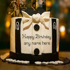Colourful birthday cake with candles